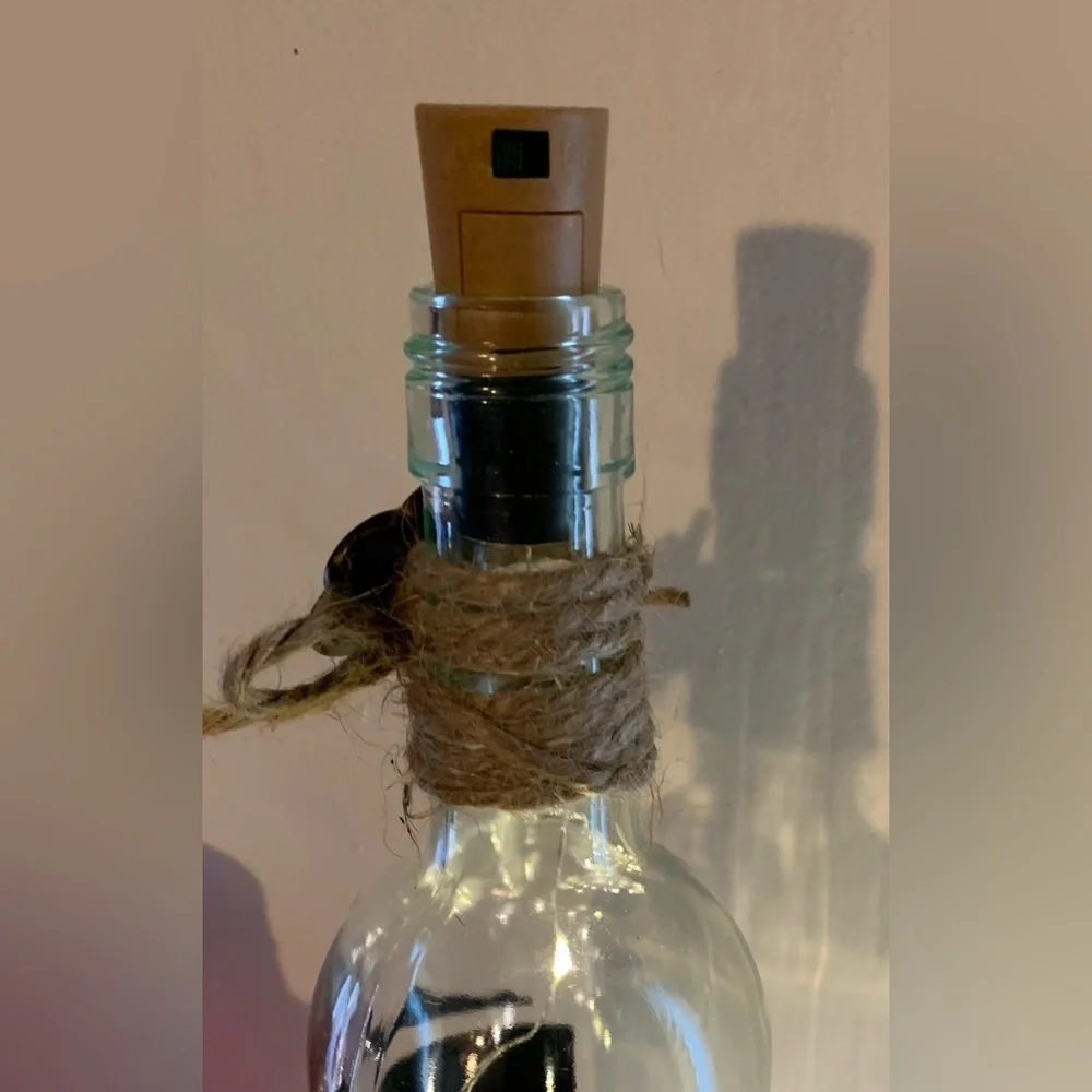Hand Crafted- ‘Talk dirt to me’ wine bottle lantern